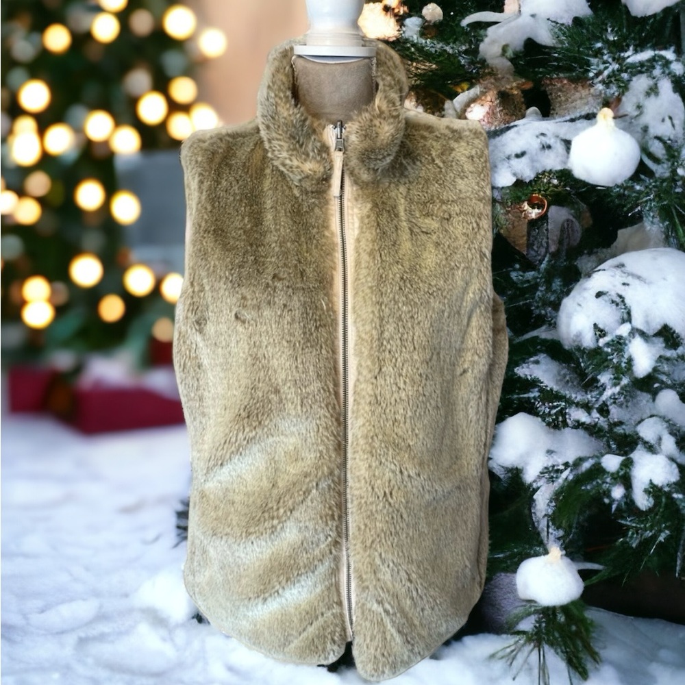 YKK Reversible Faux Fur Vest Size Large